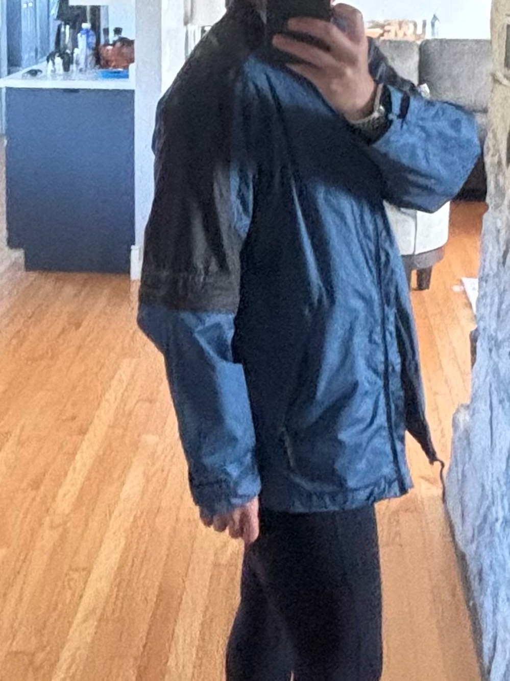 Navy and Black Lightweight Windbreaker Jacket